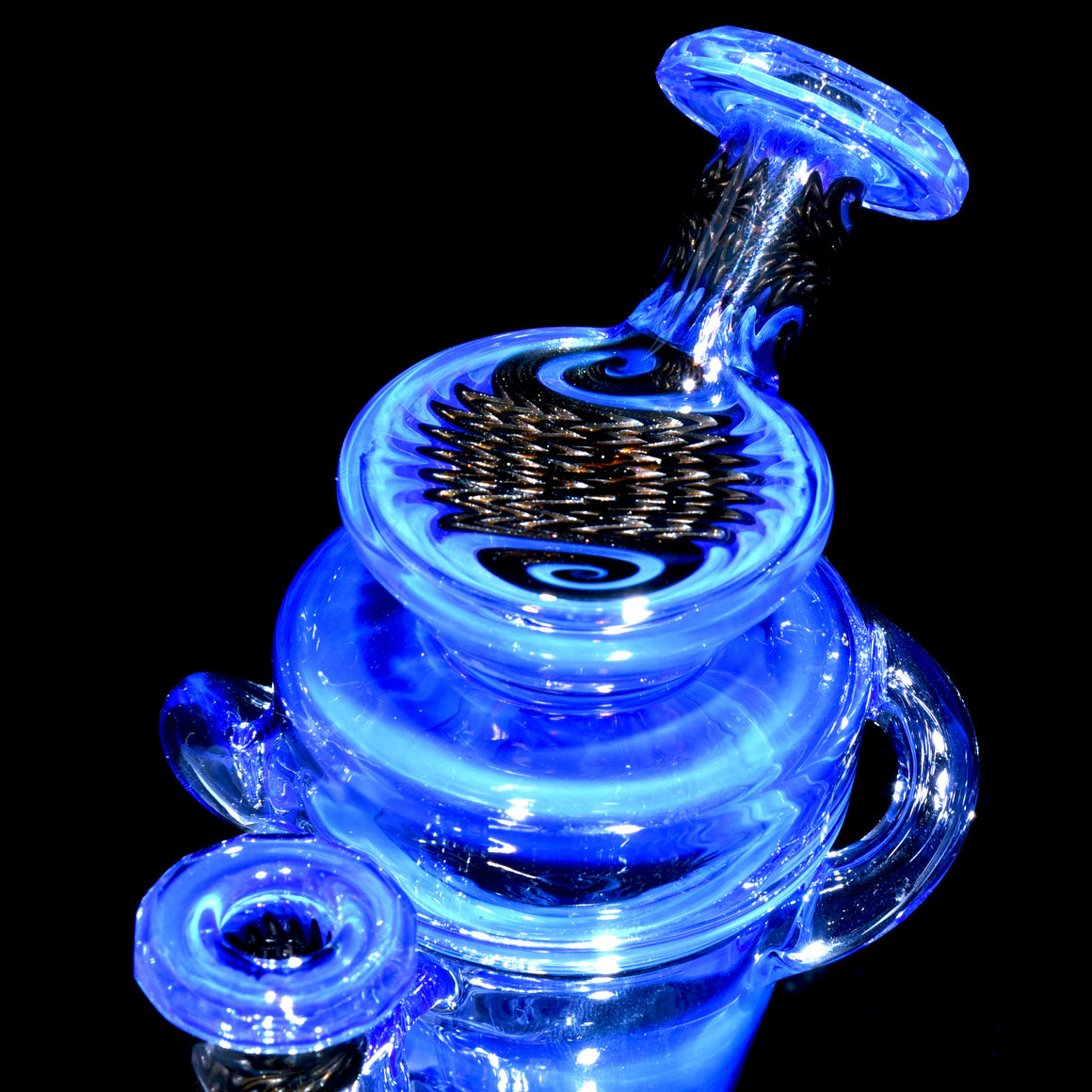 Faceted Double-uptake Refined Klein Recycler - Neptune/Electrum Linework - 10mm Female