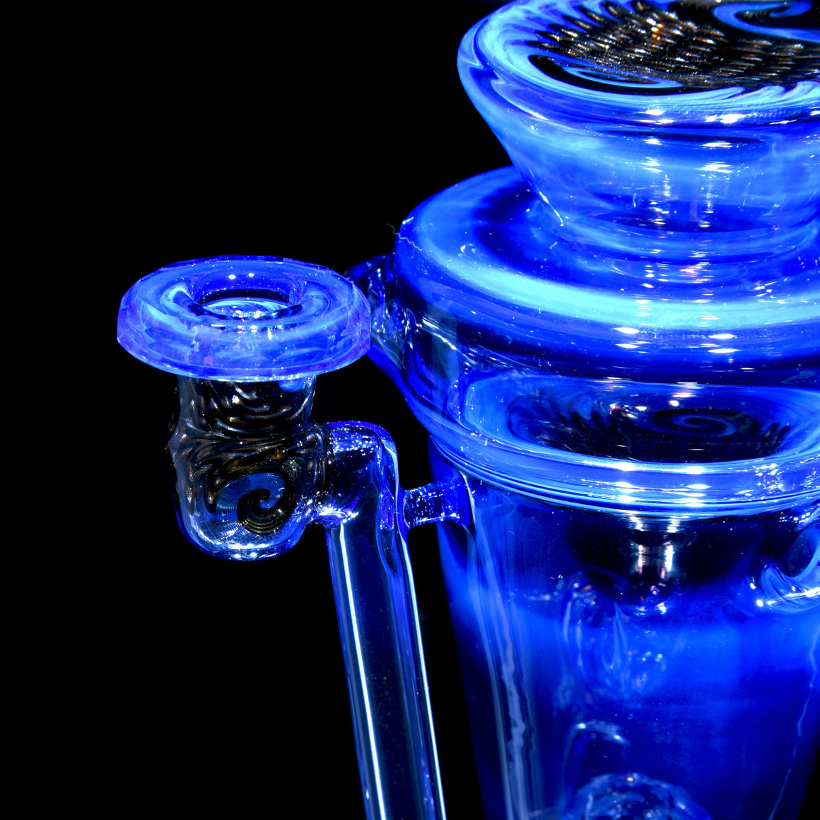 Faceted Double-uptake Refined Klein Recycler - Neptune/Electrum Linework - 10mm Female