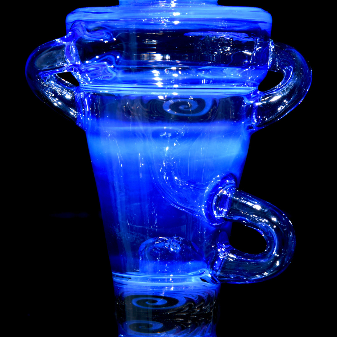 Faceted Double-uptake Refined Klein Recycler - Neptune/Electrum Linework - 10mm Female