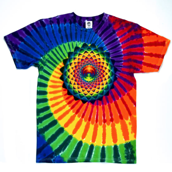 Medium Tie Dye T-Shirt - Rainbow Swirl Mandala Combo
