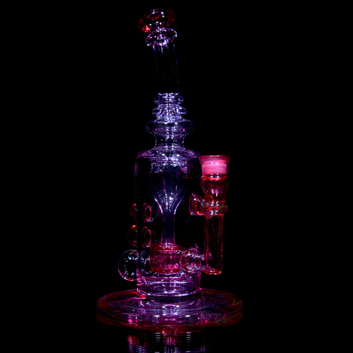 Full-Color Double-uptake Mini Tornada Recycler - Karmaline/CFL Purple Amethyst - 14mm Female