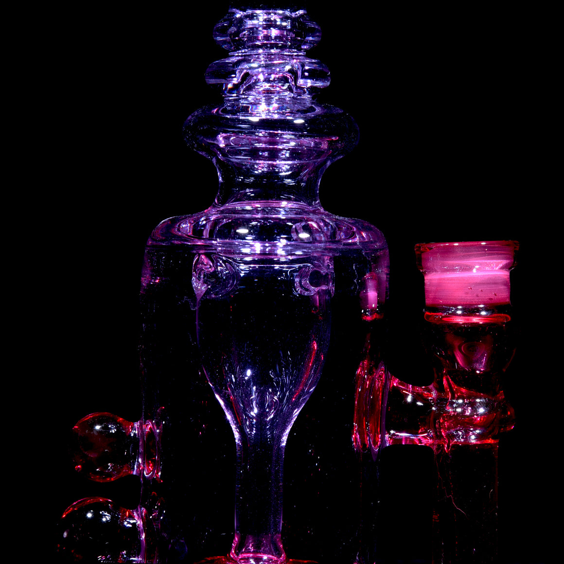 Full-Color Double-uptake Mini Tornada Recycler - Karmaline/CFL Purple Amethyst - 14mm Female