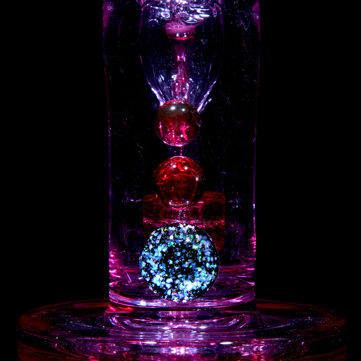 Full-Color Double-uptake Mini Tornada Recycler - Karmaline/CFL Purple Amethyst - 14mm Female