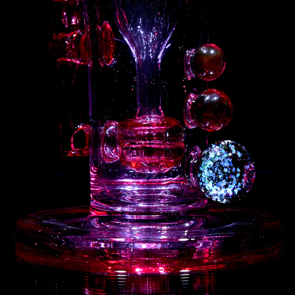 Full-Color Double-uptake Mini Tornada Recycler - Karmaline/CFL Purple Amethyst - 14mm Female