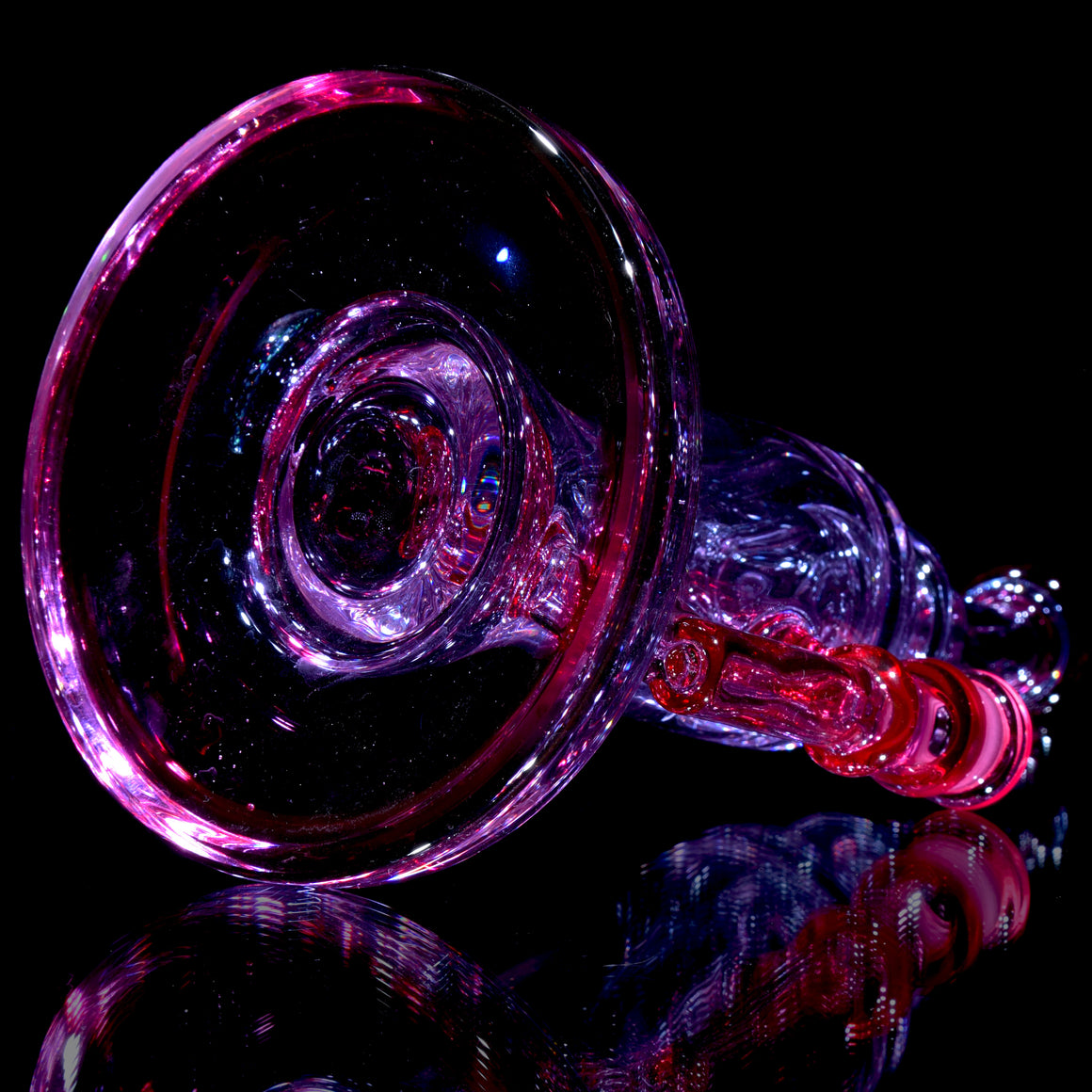 Full-Color Double-uptake Mini Tornada Recycler - Karmaline/CFL Purple Amethyst - 14mm Female