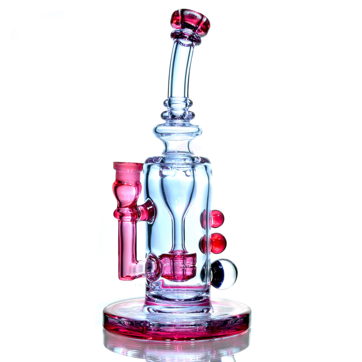 Full-Color Double-uptake Mini Tornada Recycler - Karmaline/CFL Purple Amethyst - 14mm Female