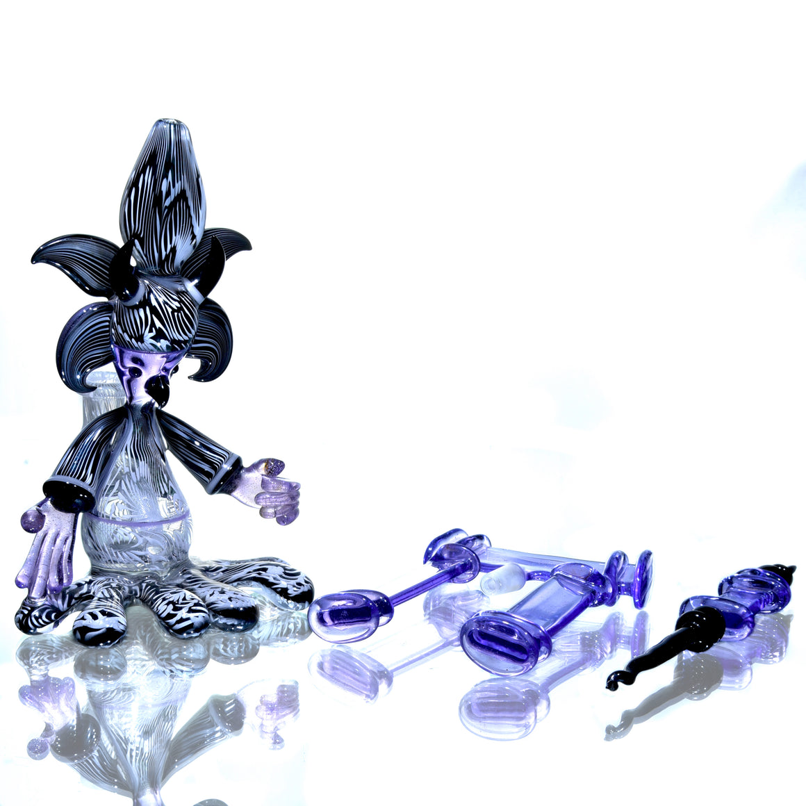 Collab - Seguso-tech Bird Shaman Wizard Rig Set w/ Dabber & Display Plug - 10mm Female