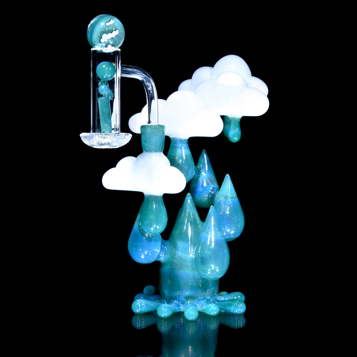 Blue Caramel/Blue Stardust Raindrop Rig w/ Matching Slurper Set - 10mm Female