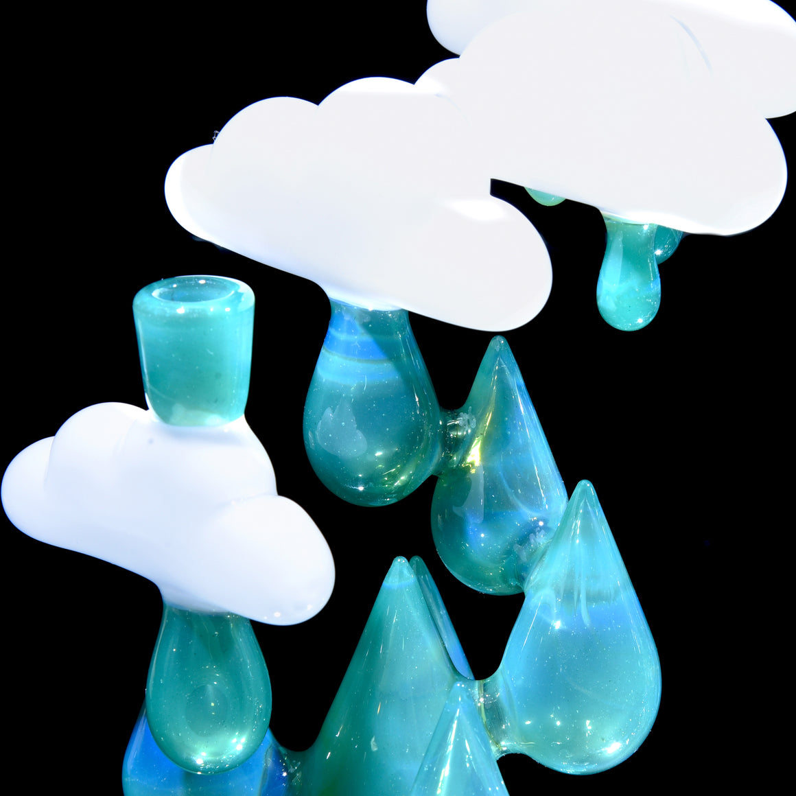 Blue Caramel/Blue Stardust Raindrop Rig w/ Matching Slurper Set - 10mm Female