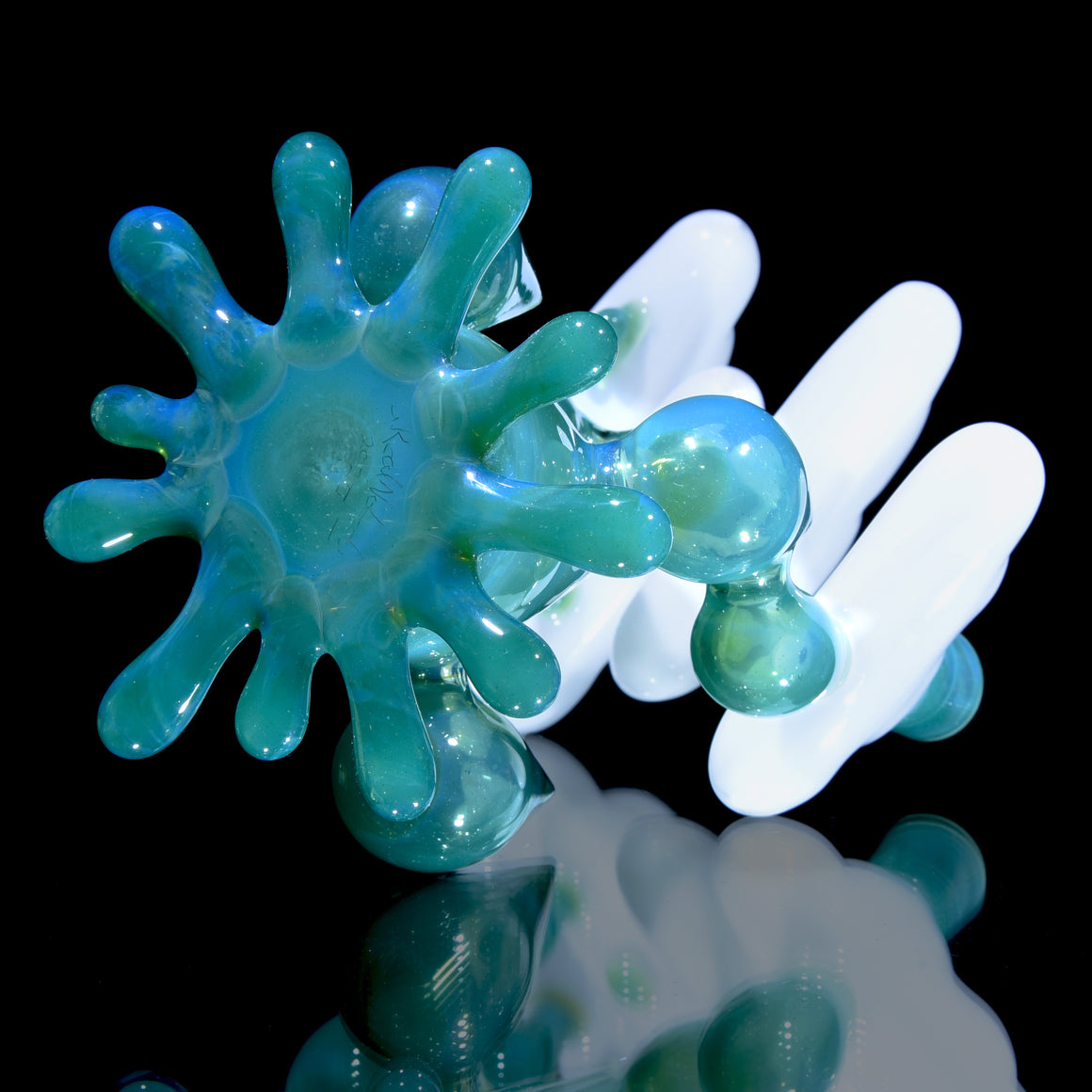 Blue Caramel/Blue Stardust Raindrop Rig w/ Matching Slurper Set - 10mm Female