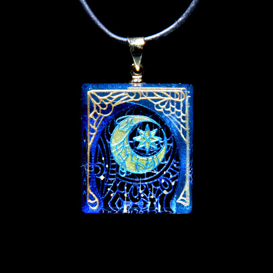 "Poems of the Falling Star" Series 3D Coldworked Pendant - Moon