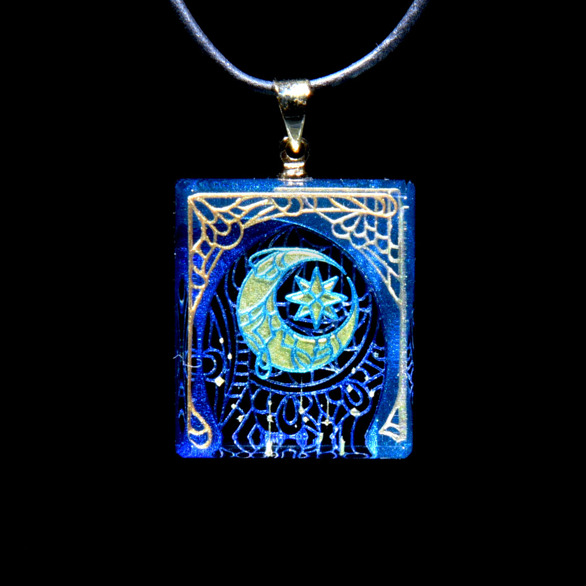 "Poems of the Falling Star" Series 3D Coldworked Pendant - Moon