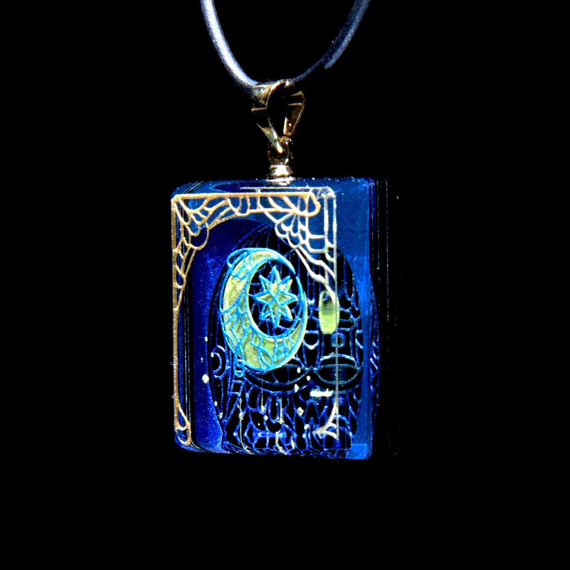 "Poems of the Falling Star" Series 3D Coldworked Pendant - Moon