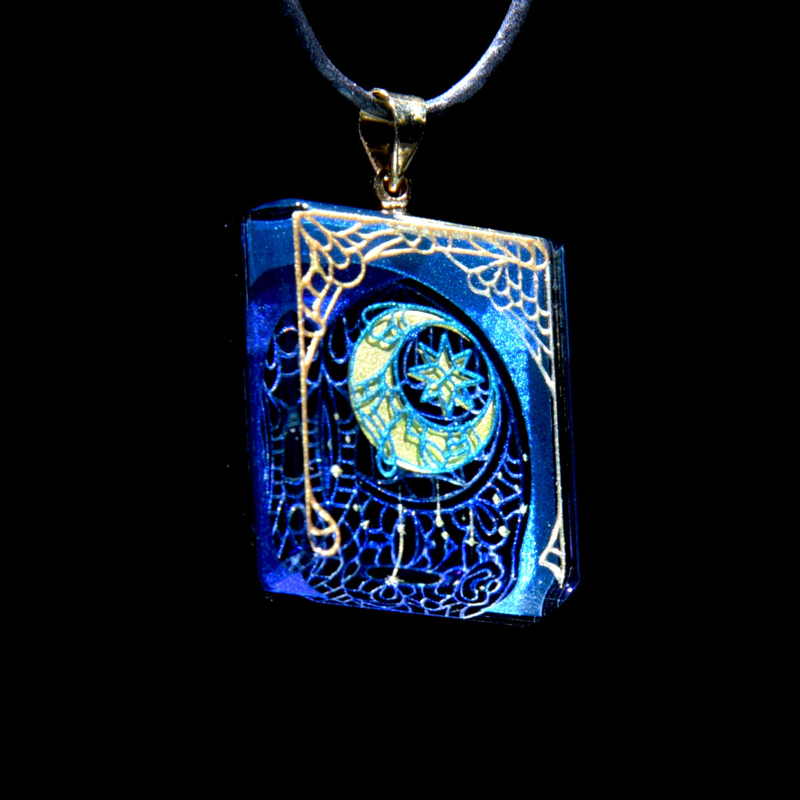 "Poems of the Falling Star" Series 3D Coldworked Pendant - Moon