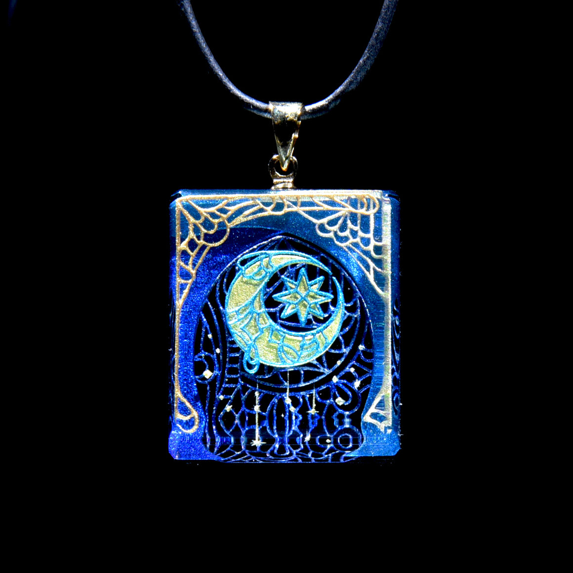 "Poems of the Falling Star" Series 3D Coldworked Pendant - Moon