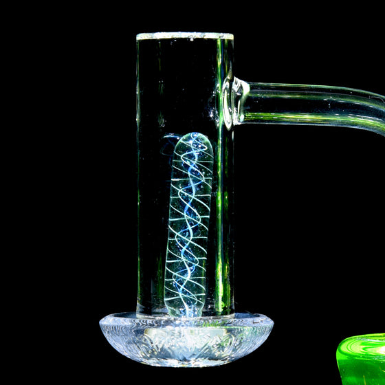 Heady Crushed Opal Blue/White Spiral Pillars