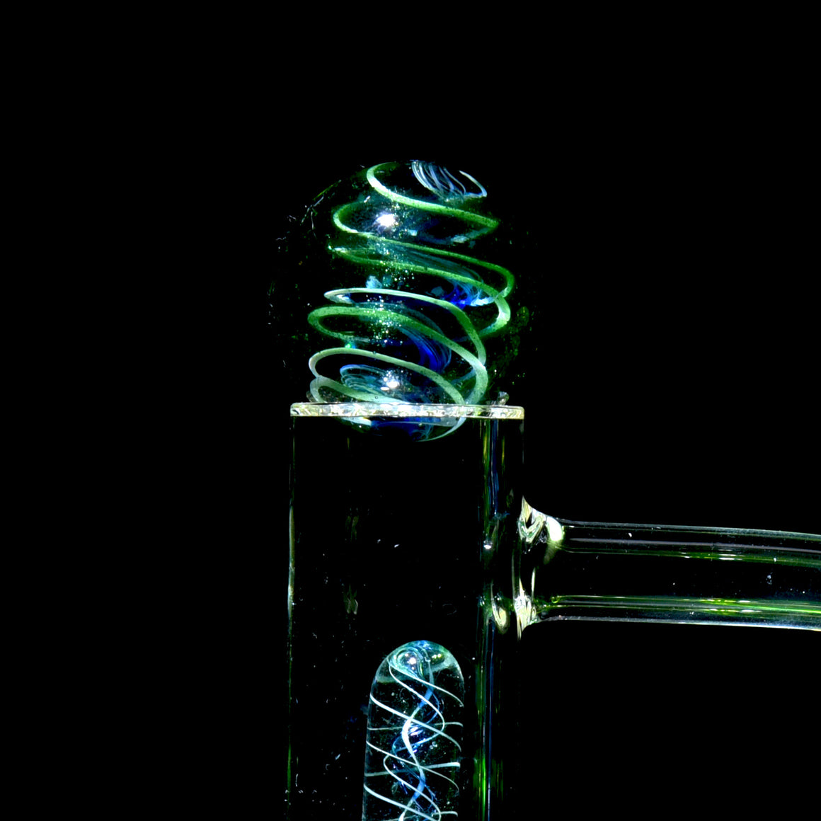 Heady Topper Marble - Green Stardust/Blue/White Spiral