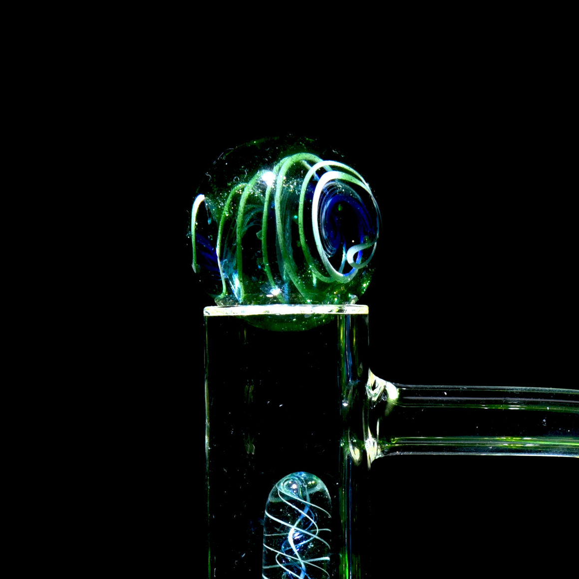 Heady Topper Marble - Green Stardust/Blue/White Spiral