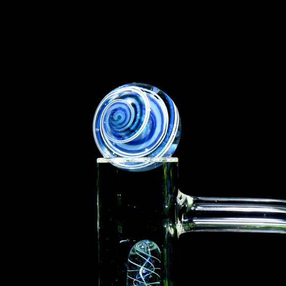 Heady Topper Marble - Crushed Opal Blue/White Spiral