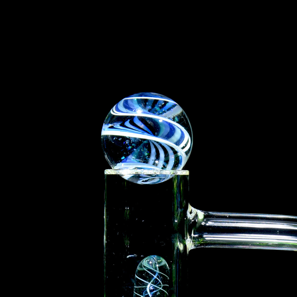 Heady Topper Marble - Crushed Opal Blue/White Spiral