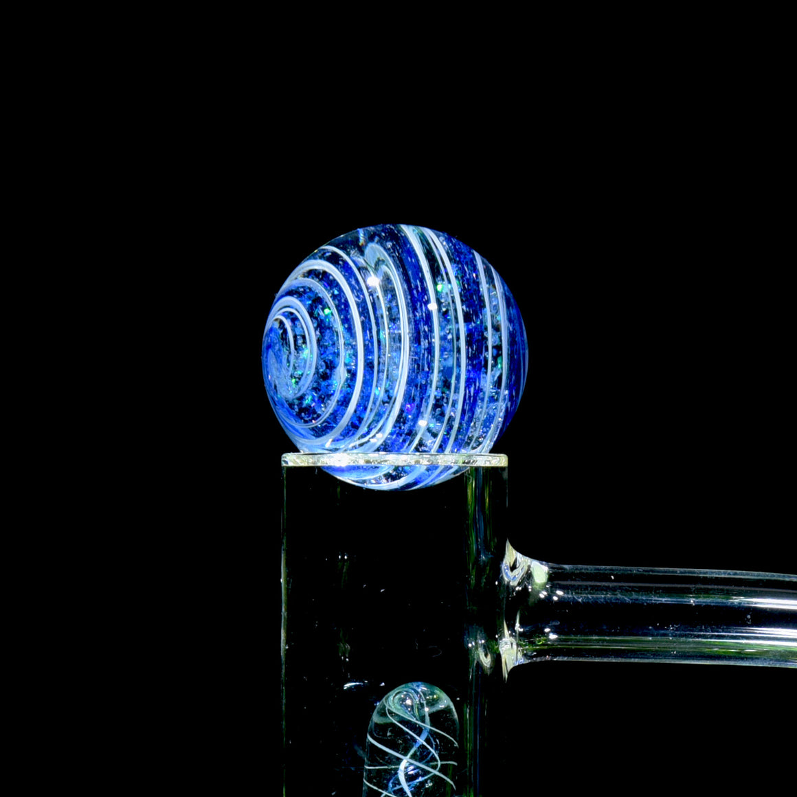 Heady Topper Marble - Crushed Opal Blue/White Spiral