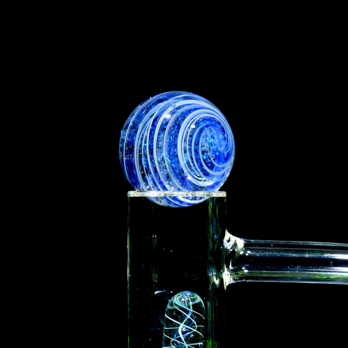 Heady Topper Marble - Crushed Opal Blue/White Spiral