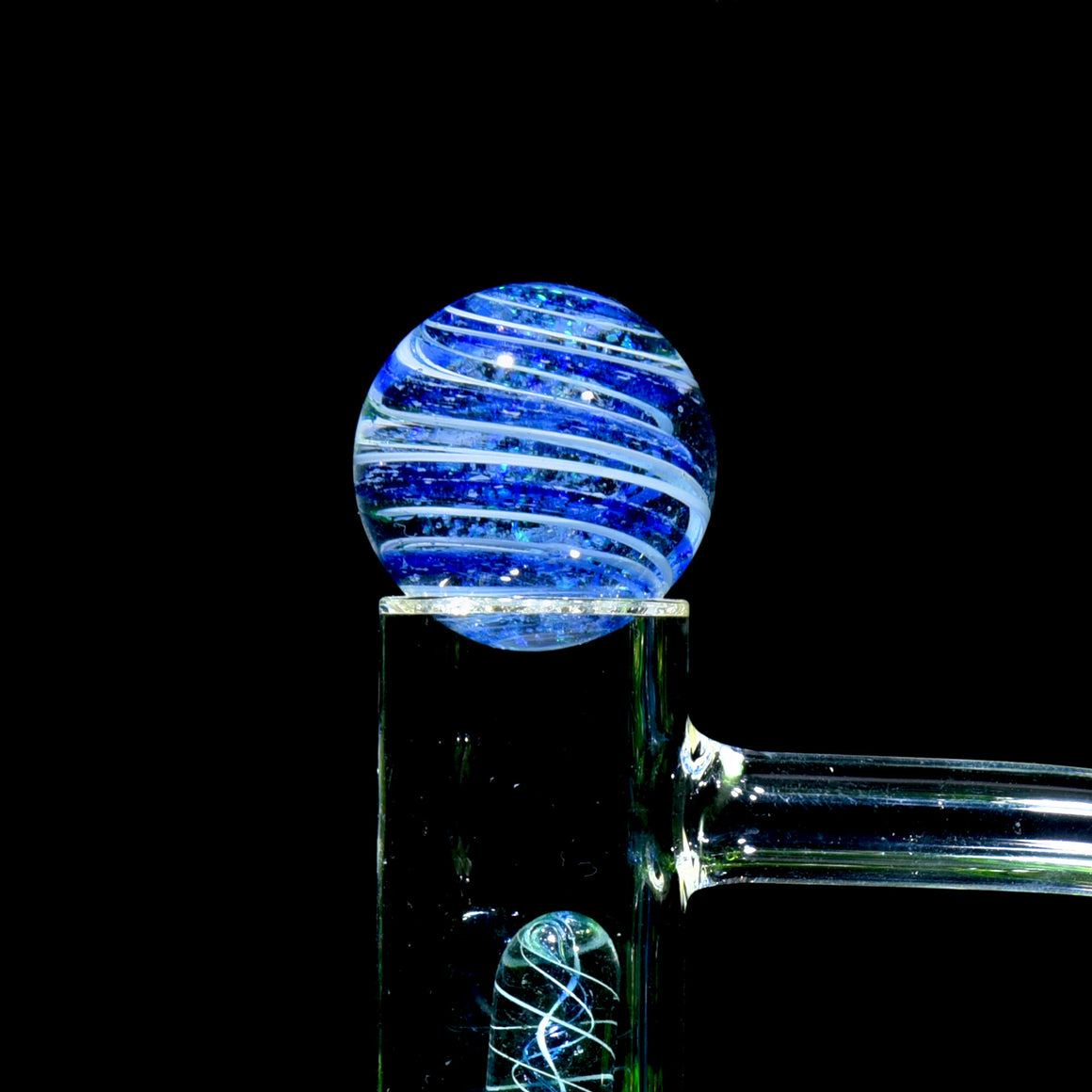 Heady Topper Marble - Crushed Opal Blue/White Spiral