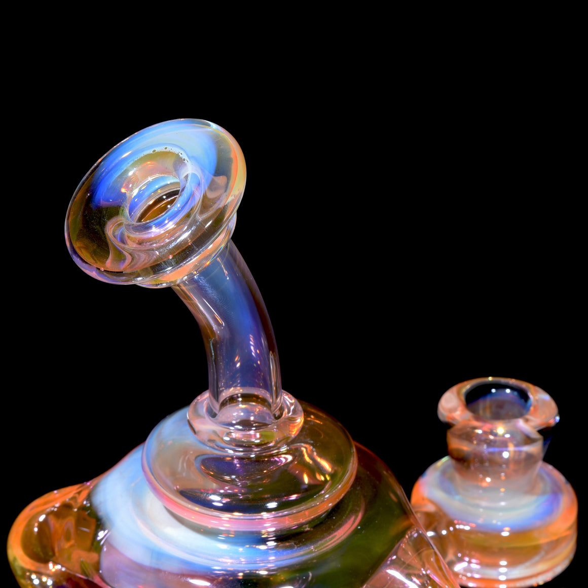 Fully-fumed Double-Uptake Faberge Egg Klein Recycler w/ Skull Perc - 14mm Female