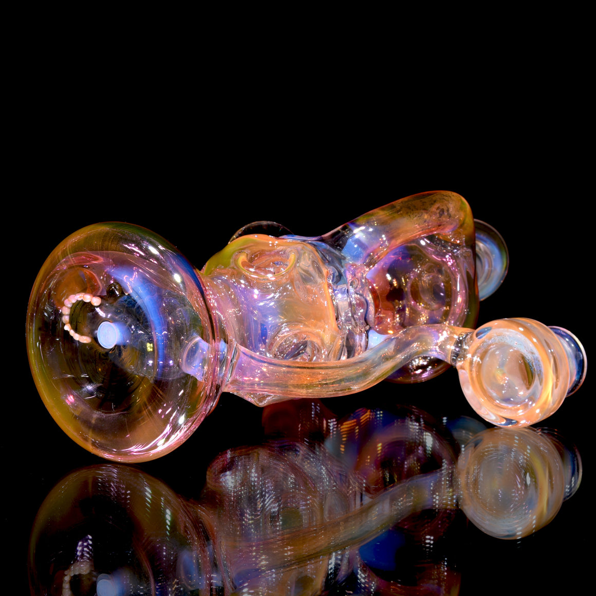Fully-fumed Double-Uptake Faberge Egg Klein Recycler w/ Skull Perc - 14mm Female