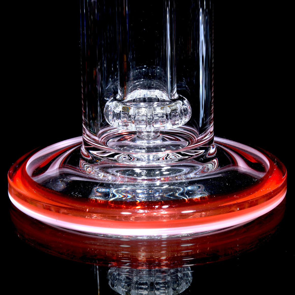 Double-worked Rasta 7/13 Shrub Tube - Red/White Lip Wraps - 14mm Female