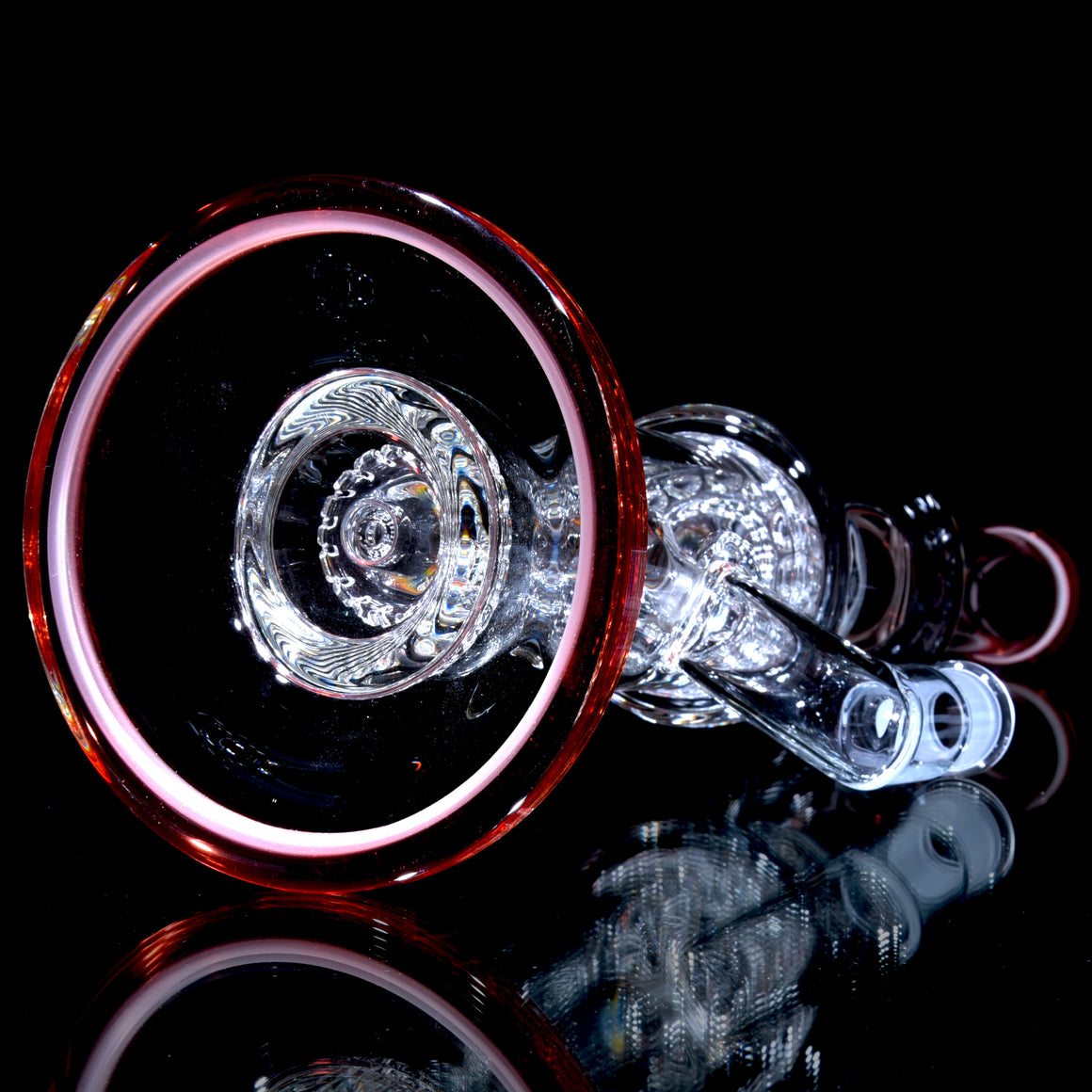 Double-worked Rasta 7/13 Shrub Tube - Red/White Lip Wraps - 14mm Female