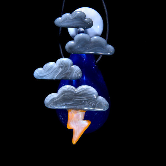 Raindrop Scenery Pendant - Blue Storm w/ Moon