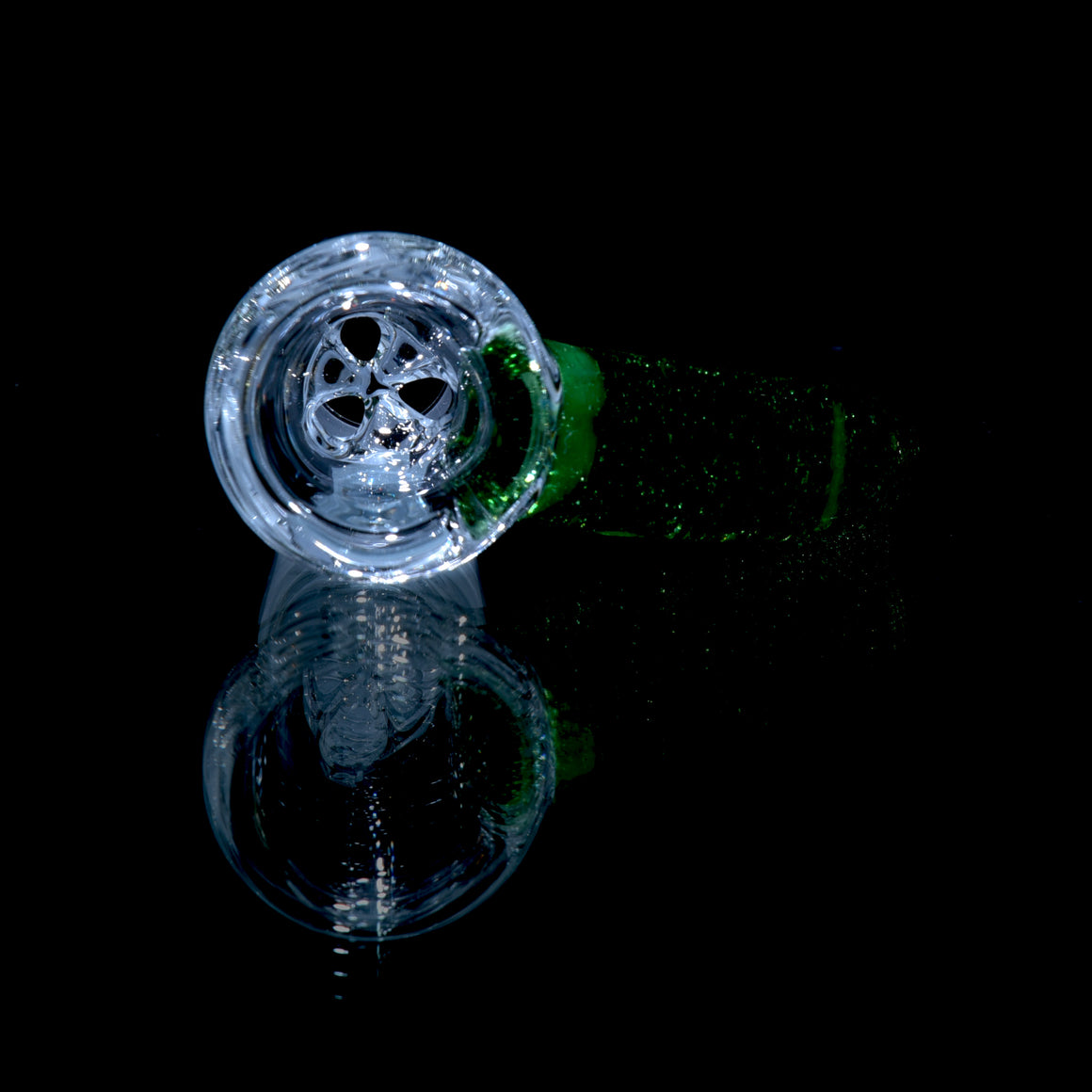 Fully-fumed & Accented Short Stack Stemline Tube w/ 3-hole Horned Slide - Kryptonite - 18mm Female