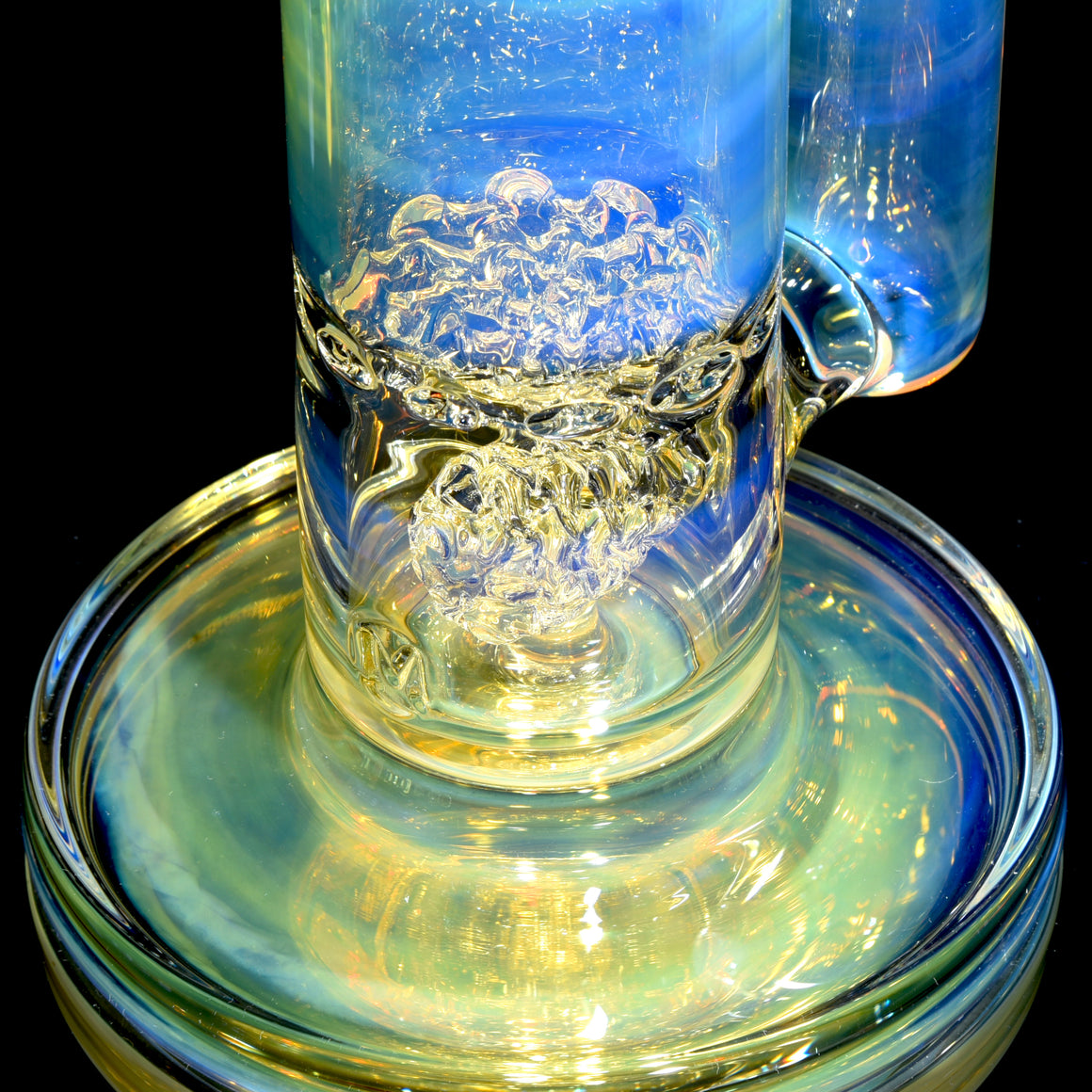 Fully-fumed Short Stack Nautilus Tube w/ 3-hole Horned Slide - Clear - 18mm Female