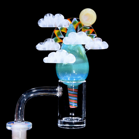 Rainbow Lattice Arch, Moon, Clouds & Raindrop Bubble Cap
