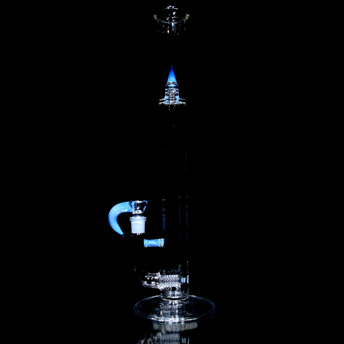 Accented 44mm 360° Grid Stemline Straight Tube w/ 4-hole Horned Slide - GA Ozone - 18mm Female