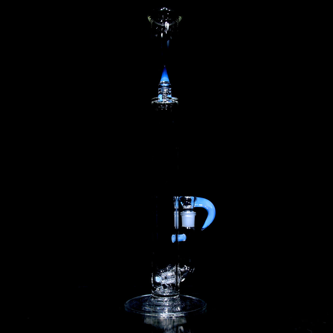 Accented 44mm 360° Grid Stemline Straight Tube w/ 4-hole Horned Slide - GA Ozone - 18mm Female