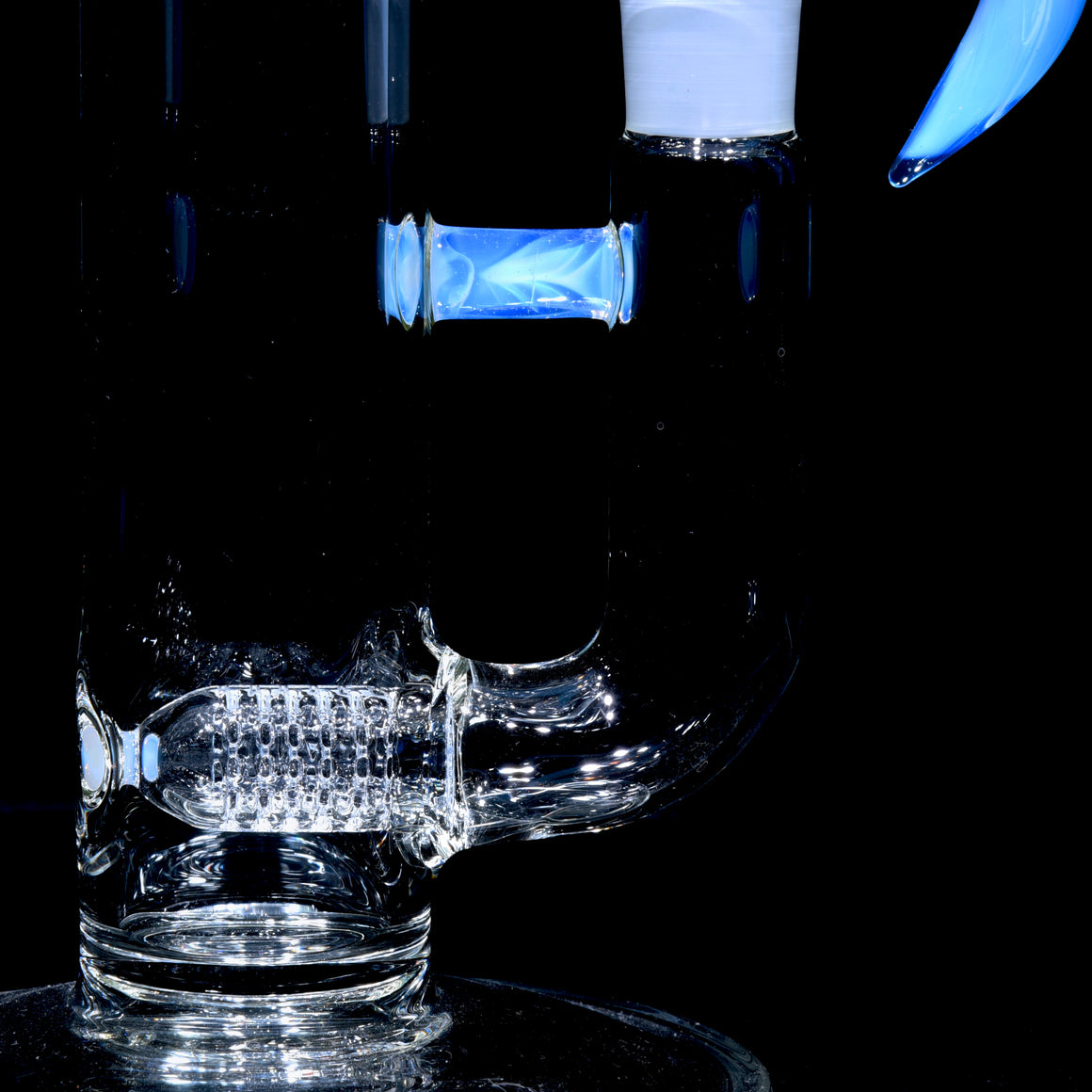 Accented 44mm 360° Grid Stemline Straight Tube w/ 4-hole Horned Slide - GA Ozone - 18mm Female