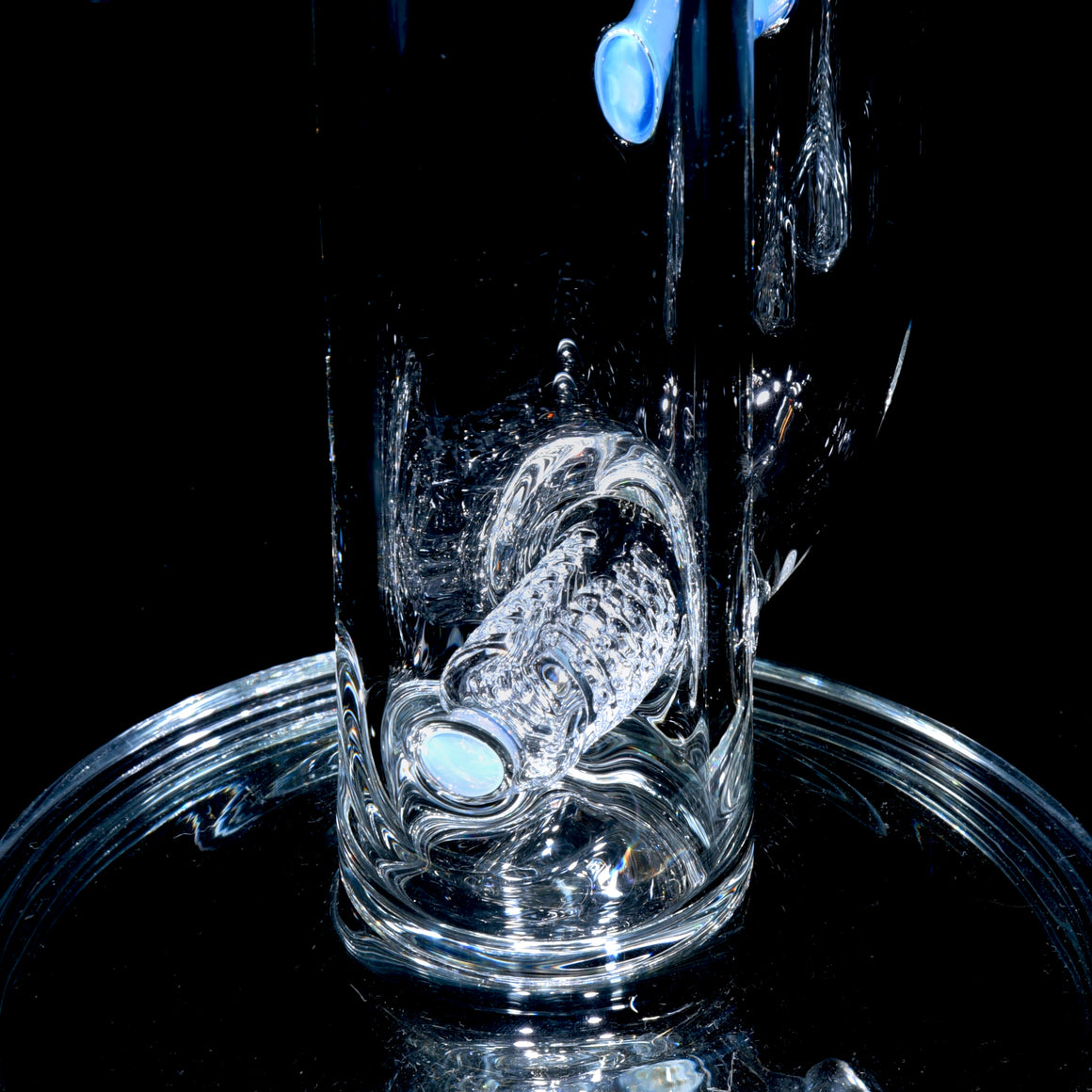 Accented 44mm 360° Grid Stemline Straight Tube w/ 4-hole Horned Slide - GA Ozone - 18mm Female