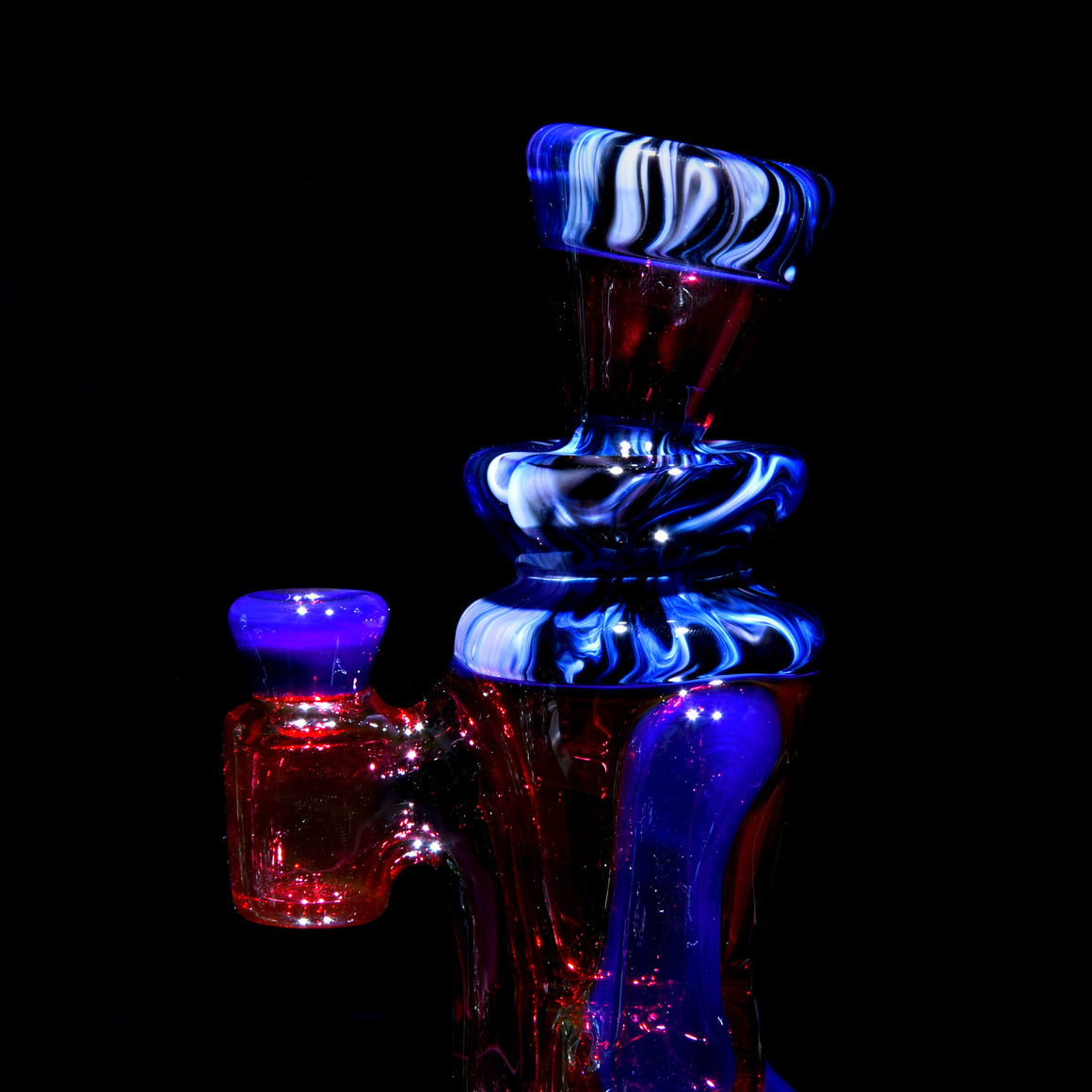 Fully-worked Mid-size Double-uptake Rycycler -  Royal Jelly/Gold Ruby/Custom Marble Tech - 10mm Female