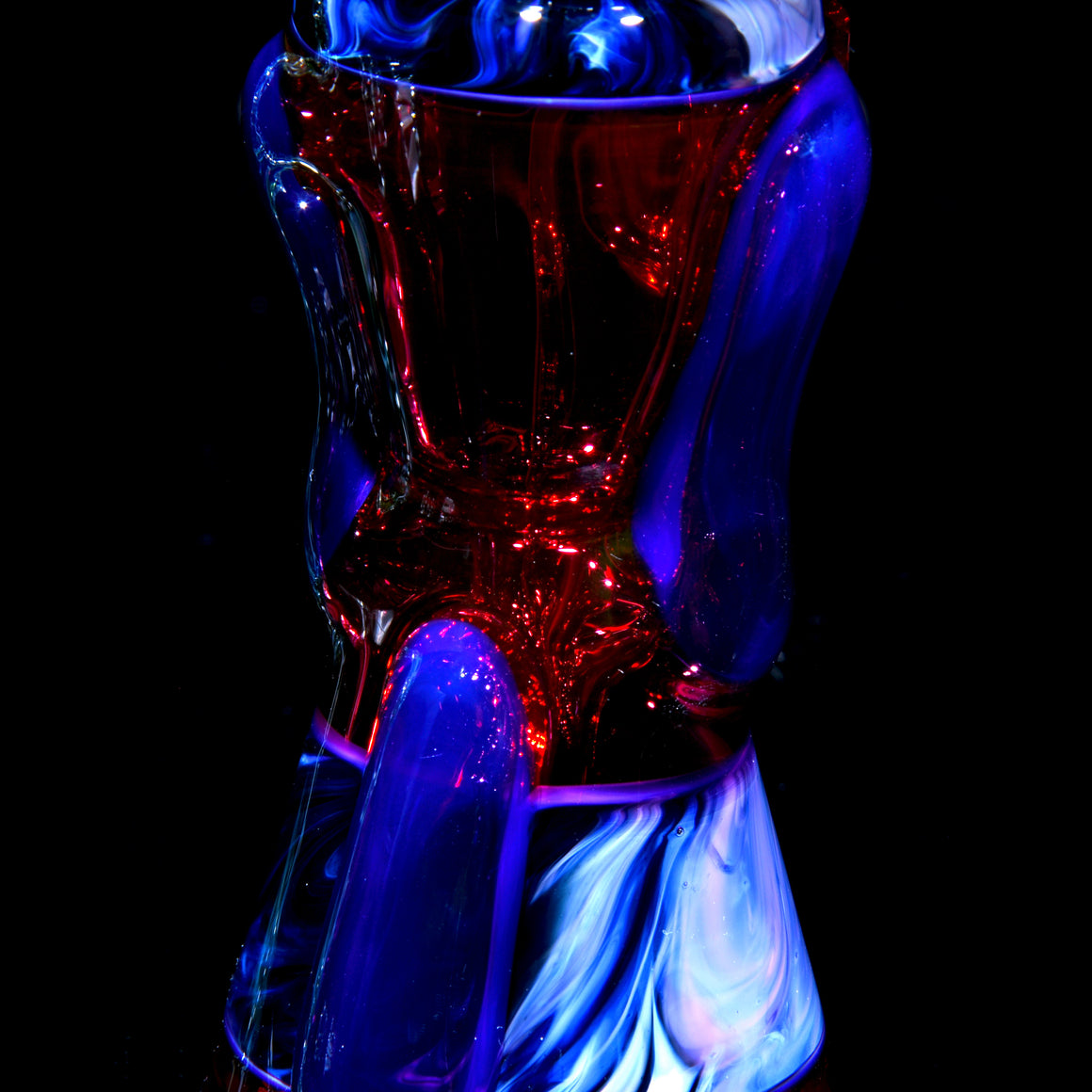 Fully-worked Mid-size Double-uptake Rycycler -  Royal Jelly/Gold Ruby/Custom Marble Tech - 10mm Female