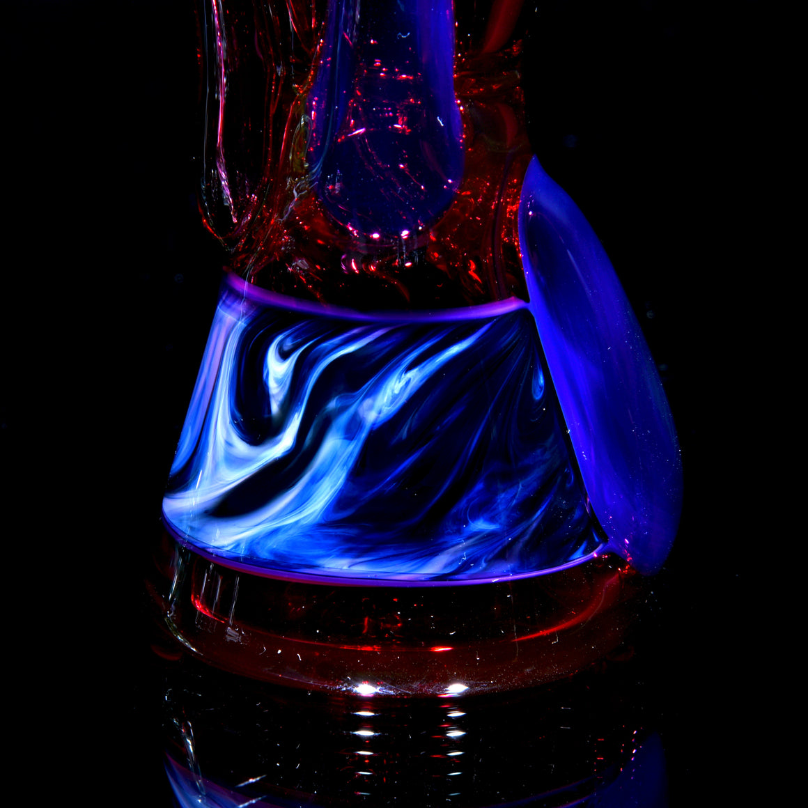 Fully-worked Mid-size Double-uptake Rycycler -  Royal Jelly/Gold Ruby/Custom Marble Tech - 10mm Female