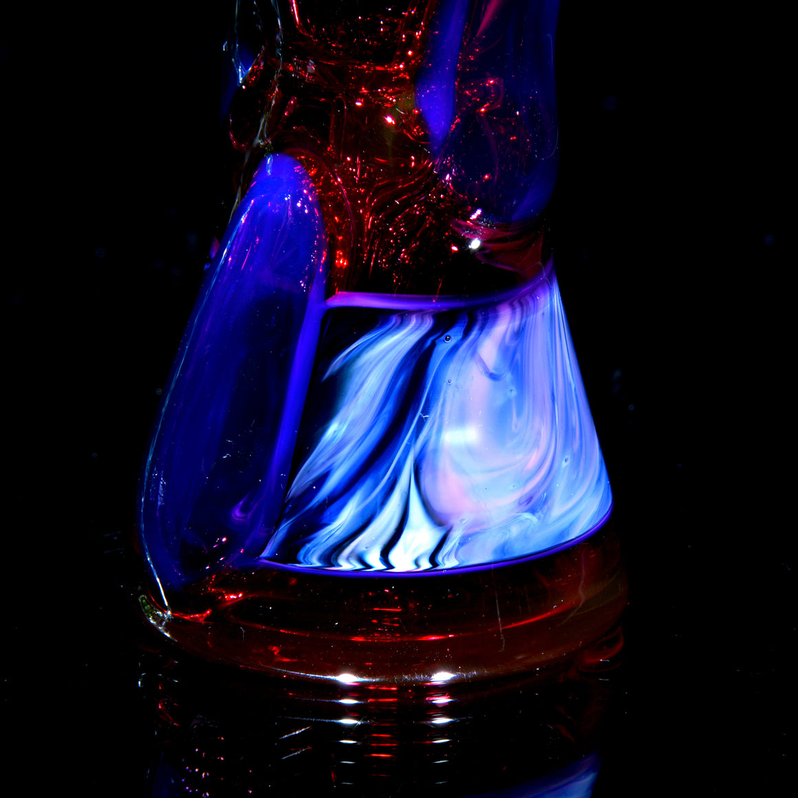 Fully-worked Mid-size Double-uptake Rycycler -  Royal Jelly/Gold Ruby/Custom Marble Tech - 10mm Female