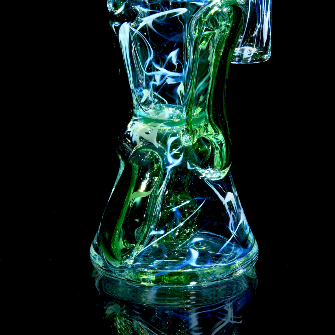 UV Reactive Fully-worked Full-size Double-uptake Rycycler -  Plantphibian/Ghost/Ion Pattern Tech - 10mm Female