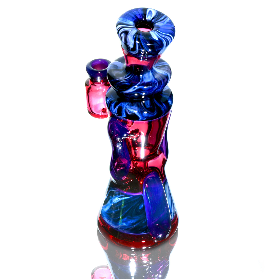 Fully-worked Mid-size Double-uptake Rycycler -  Royal Jelly/Gold Ruby/Custom Marble Tech - 10mm Female