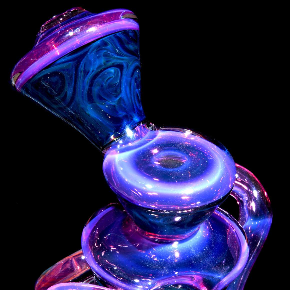 Blue Rose Fume Folds/Royal Jelly Double-Uptake Klein Recycler w/ Fume Reti Attachment - 10mm Female