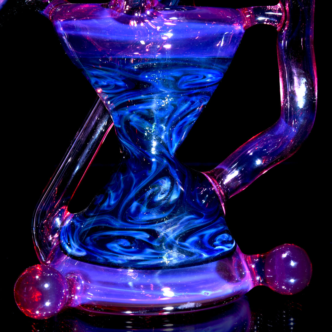 Blue Rose Fume Folds/Royal Jelly Double-Uptake Klein Recycler w/ Fume Reti Attachment - 10mm Female