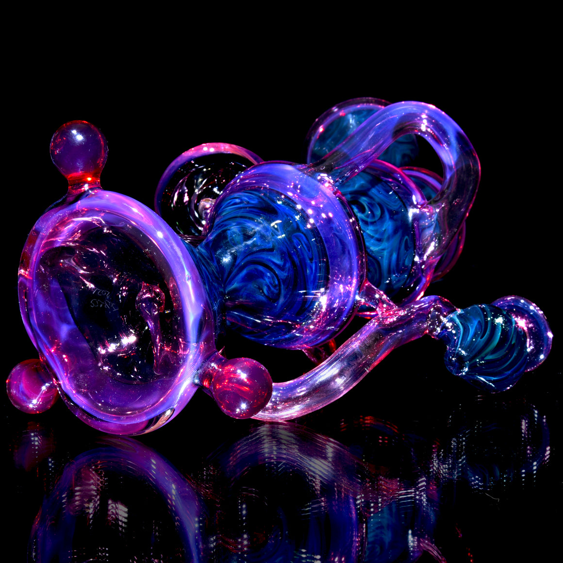 Blue Rose Fume Folds/Royal Jelly Double-Uptake Klein Recycler w/ Fume Reti Attachment - 10mm Female