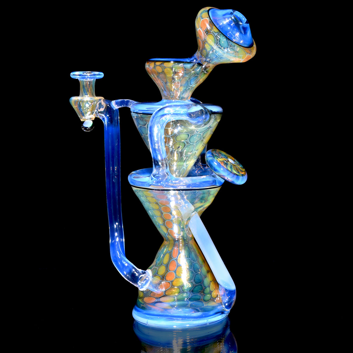 Fume Honeycomb/Ghost Double-Uptake Klein Recycler w/ Fume Opal Mib - 10mm Female