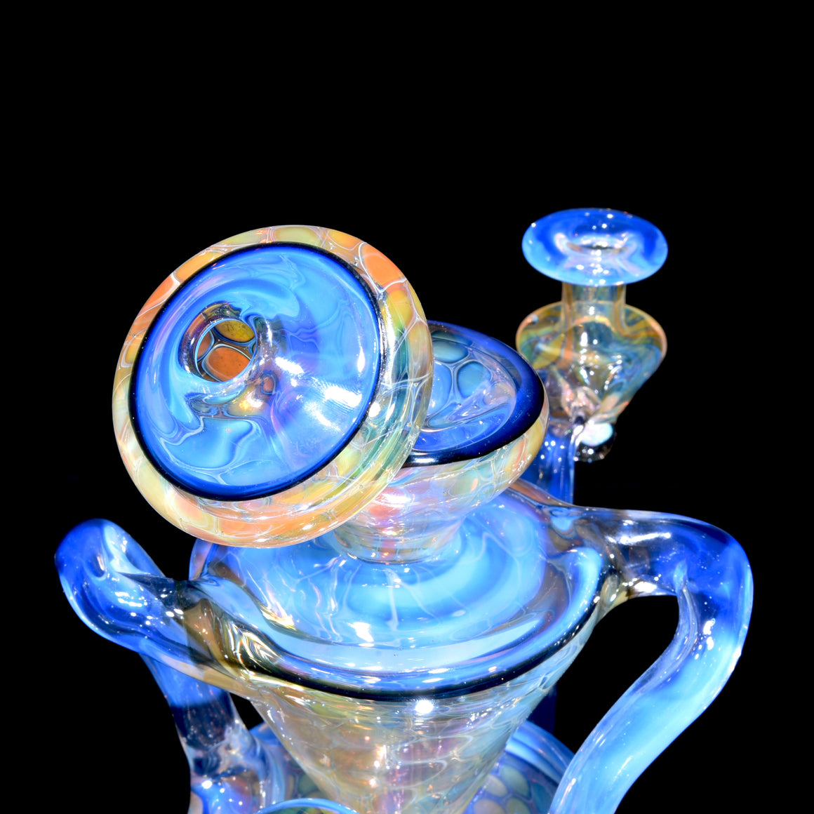 Fume Honeycomb/Ghost Double-Uptake Klein Recycler w/ Fume Opal Mib - 10mm Female